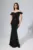 Rochie de ocazie din catifea neagra cu paiete cu reflexii Valetta