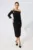 Rochie de ocazie din crepe cu butoni aurii si umerii goi Gizel Neagra