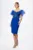 Rochie de ocazie din crepe cu dantela si volane din tull Elorra Albastra