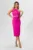 Rochie de ocazie din crepe cu detaliu 3D tip funda Dove Fucsia
