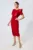 Rochie de ocazie din crepe cu floare 3D  si volan Delores Rosie