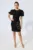 Rochie de ocazie din crepe cu maneci bufante si strass-uri Irvina Neagra