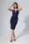 Rochie de ocazie din crepe cu umerii goi Zahra Bleumarin