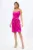 Rochie de ocazie din crepe si satin cu strass-uri Amelda Fucsia