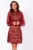 Rochie de ocazie din dantela bordo cu maneci din tulle