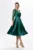 Rochie de ocazie din licra satinat cu paiete pe maneci Maura Verde