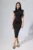 Rochie de ocazie din neopren cu brosa din strass-uri Leontine Neagra