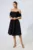 Rochie de ocazie din neopren cu flori 3D Girly Neagra