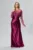 Rochie de ocazie din satin accesorizata cu strass-uri Femme Magenta