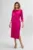 Rochie de ocazie din satin cu detalii aurii Oriana Fucsia