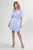 Rochie de ocazie din satin cu maneci asimetrice Cesarina Bleu