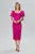 Rochie de ocazie din satin maneci bufante Rafaelle Fucsia