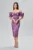 Rochie de ocazie din satin maneci bufante Rafaelle Mov