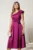 Rochie de ocazie din tafta magenta cu detaliu floare