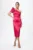 Rochie de ocazie din tafta satinata cu model one shoulder Tanja Fucsia