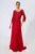 Rochie de ocazie din voal accesorizata cu dantela si paiete Giordana Rosie