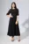 Rochie de ocazie din voal cu broderie si strass-uri in talie Merve Neagra