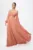 Rochie de ocazie din voal cu bust incretit Sensitive Peach