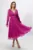 Rochie de ocazie din voal cu glitter Damara Fucsia