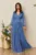 Rochie de ocazie din voal cu glitter Ophelia Albastra