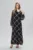 Rochie de ocazie din voal cu imprimeu si brosa tip floare Norlene Neagra