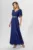 Rochie de ocazie din voal cu strass-uri in talie Marvela Bleumarin