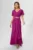 Rochie de ocazie din voal cu strass-uri in talie Marvela Magenta