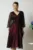 Rochie de ocazie din voal magenta cu broderie pe bust