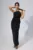 Rochie de ocazie din voal tip one shoulder Khloe Neagra