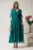 Rochie de ocazie din voal verde cu decolteu- Moze