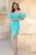 Rochie de ocazie eleganta April mint cu volane spectaculoase din organza
