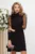 Rochie de ocazie eleganta neagra cu floare 3D si maneci din tulle