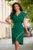 Rochie de ocazie eleganta verde cu franjuri din strassuri