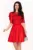 Rochie de ocazie in clos rosie cu funda pe umar