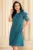 Rochie de ocazie lejera turquoise Medelina din voal texturat