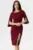 Rochie de ocazie midi Daria bordo decorata cu margele