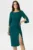 Rochie de ocazie midi Daria verde decorata cu margele