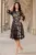 Rochie de ocazie midi Francesca cu model din catifea si dublura bej