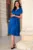 Rochie de ocazie midi albastra Loredana in clos din voal