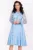Rochie de ocazie midi bleu Jennifer in clos cu bust brodat