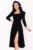 Rochie de ocazie midi neagra Jade in clos cu insertii de dantela
