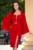 Rochie de ocazie midi rosie Chiara cu maneci din voal