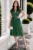 Rochie de ocazie midi verde Loredana in clos din voal
