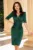 Rochie de ocazie midi verde conica cu fronseuri