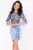 Rochie de ocazie mini baby blue Millie cu bust brodat si fulgi