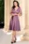 Rochie de ocazie mov Alesia in clos cu bust paietat