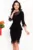 Rochie de ocazie neagra Gardenia cu peplum si fulgi