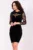 Rochie de ocazie neagra Sierra cu insertii din tulle