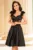 Rochie de ocazie neagra in clos Aylin cu dantela si fundite pe umeri