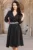 Rochie de ocazie neagra in clos Romina cu cordon stralucitor in talie
